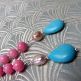 long statement earrings handmade semi-precious stones