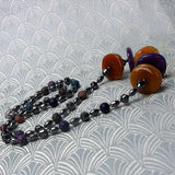 long chunky statement necklace with chunky semi-precious stones