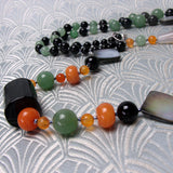 long necklace semi-precious beads, long handmade necklace uk