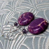 purple jasper semi-precious earrings