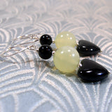 jade earrings with heart beads