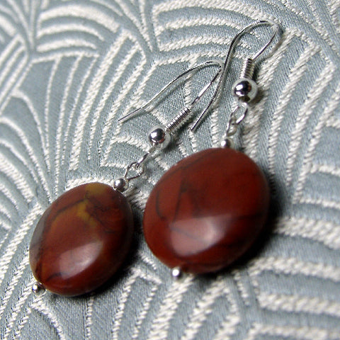 short semi-precious stone earrings, semi-precious bead earrings BB46