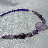 short amethyst semi-precious purple necklace uk