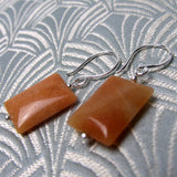 orange beaded semi-precious earrings, semi-precious stone bead earrings uk