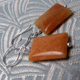 red aventurine semi-precious stone earrings