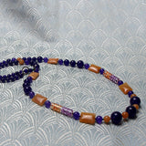 unique long semi-precious amethyst necklace design