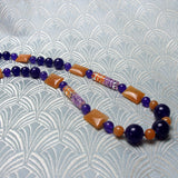 long purple semi-precious stone necklace design