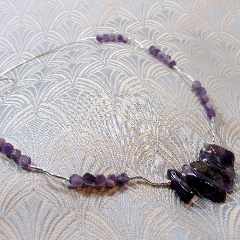 delicate semi-precious bead necklace, dainty semi-precious necklace A94