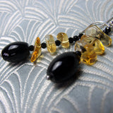 long black handmade statement earring design