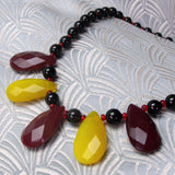 short semi-precious necklace, short semi-precious stone bead necklace design