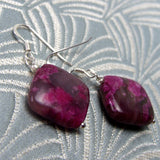 short semi-precious bead earrings, short drop semi-precious stone earrings