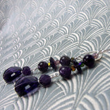 long purple earrings, handmade jewellery sale