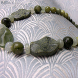 green jade semi-precious stone necklace