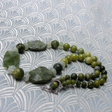 green semi-precious stone necklace uk