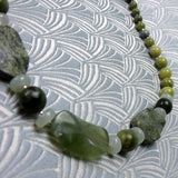 unique green semi-precious jade necklace