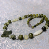 handmade green semi-precious jade bead necklace