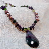 semi-precious gemstone purple pendant necklace agate