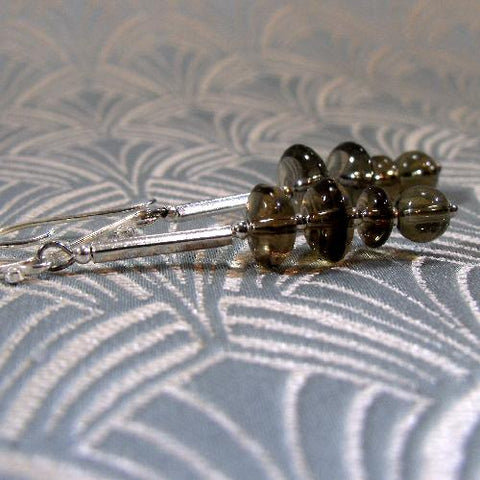 Long semi-precious stone earrings, long semi-precious earrings A61
