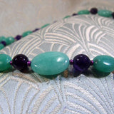 green purple gemstone beads