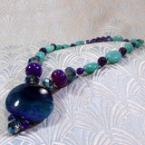 purple dragon veined semi-precious gemstone necklace