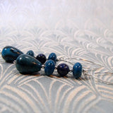 long blue semi-precious stone earrings