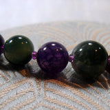 green agate purple agate beads