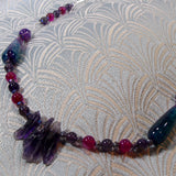 delicate amethyst necklace, dainty semi-precious bead necklace, amethyst semi-precious necklace