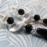 black silver beads