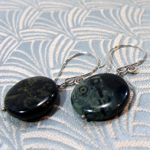 beaded semi-precious earrings, semi-precious stone bead earrings A149