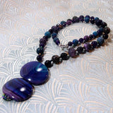 handcrafted purple necklace, chunky necklace