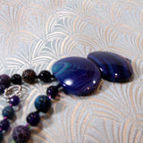 purple necklace, semi-precious necklace, chunky necklace