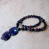 chunky semi-precious necklace, chunky purple necklace