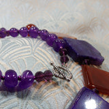 chunky necklace, purple agate necklace
