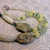 jade green semi-precious stone necklace uk