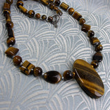 handcrafted tigers eye brown necklace