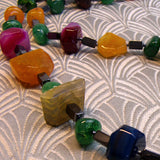 long semi-precious stone necklace handmade chunky beads
