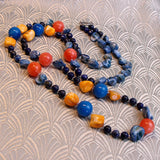 long blue necklace uk. long handmade necklace