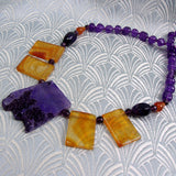 unique chunky statement necklace, chunky purple necklace