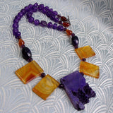 chunky necklace, purple agate necklace design