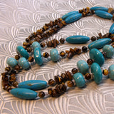 long gemstone necklace uk, turquoise long necklace