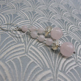 long rose quartz earrings uk, semi-precious stone earrings
