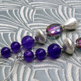 long earrings, handmade earrings, long semi-precious stone earrings uk