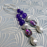 long drop earrings uk, long handmade semi-precious stone earrings, semi-precious jewellery uk