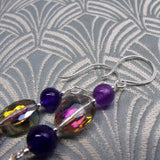 long drop semi-precious stone earrings