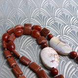 long handmade necklace deign, long semi-precious stone handmade necklace