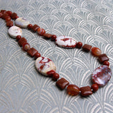 long handmade necklace, long mixed semi-precious stone necklace