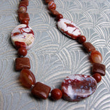 long semi-precious stone handmade necklace, handmade jewellery uk