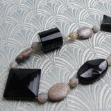 unique handmade long handmade necklace semi-precious stone