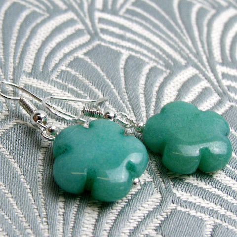 short semi-precious stone earrings, handmade semi-precious earrings, semi-precious bead earrings CC54