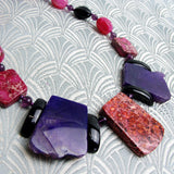 handmade chunky necklace, semi-precious stone jewellery necklace, semi-precious gemstone necklace handmade uk